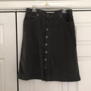 Gray corduroy a-line skirt